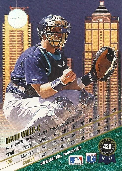 David Valle  baseball card collectible - Main Image 2