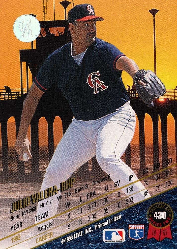 Julio Valera  baseball card collectible - Main Image 2