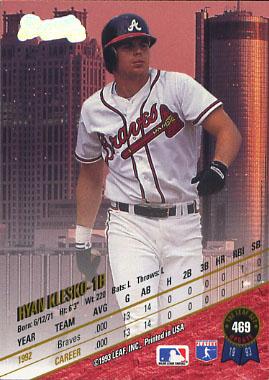 Ryan Klesko  baseball card collectible - Main Image 2