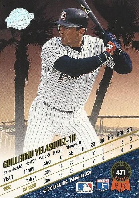 Guillermo Velasquez  baseball card collectible - Main Image 2