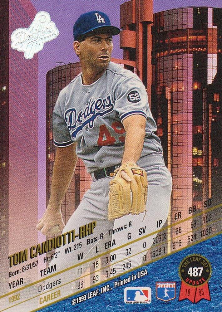 Tom Candiotti  baseball card collectible - Main Image 2
