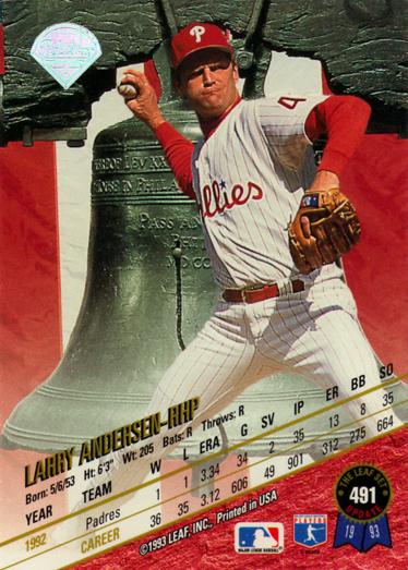 Larry Andersen  baseball card collectible - Main Image 2