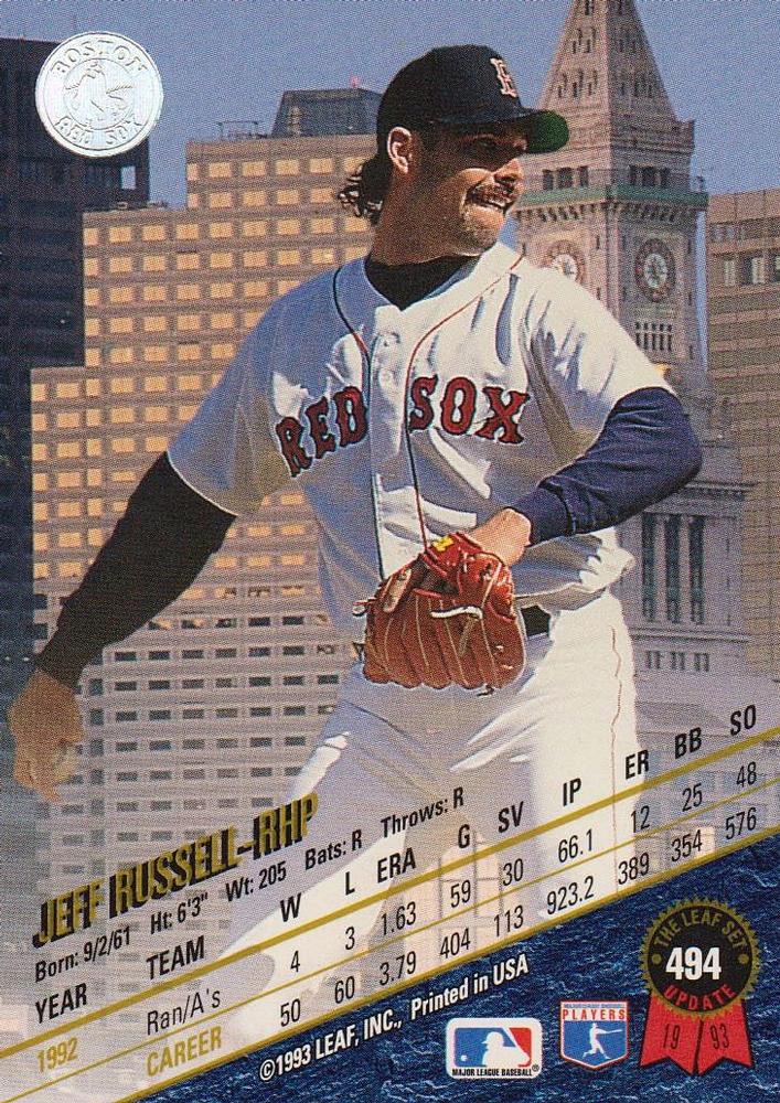 Jeff Russell  baseball card collectible - Main Image 2