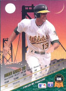 Brent Gates  baseball card collectible - Main Image 2