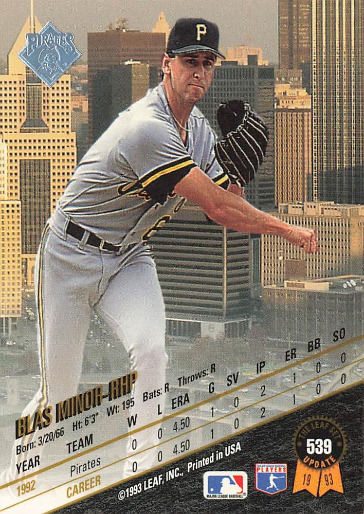 Blas Minor  baseball card collectible - Main Image 2