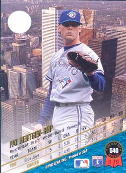 Pat Hentgen  baseball card collectible - Main Image 2