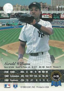 Gerald Williams  baseball card collectible - Main Image 2