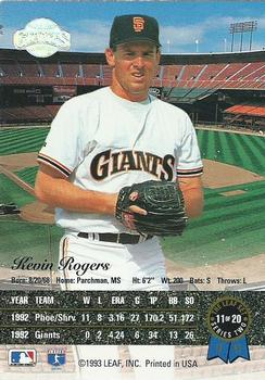Kevin Rogers  baseball card collectible - Main Image 2