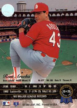 Rene Arocha  baseball card collectible - Main Image 2