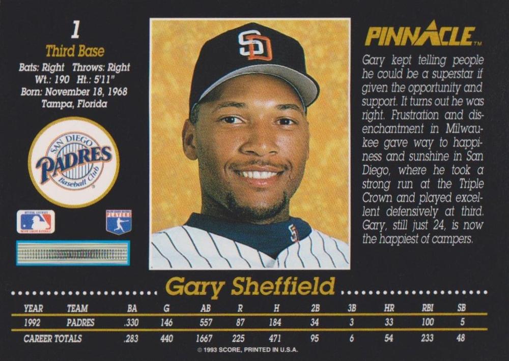 Gary Sheffield  baseball card collectible - Main Image 2