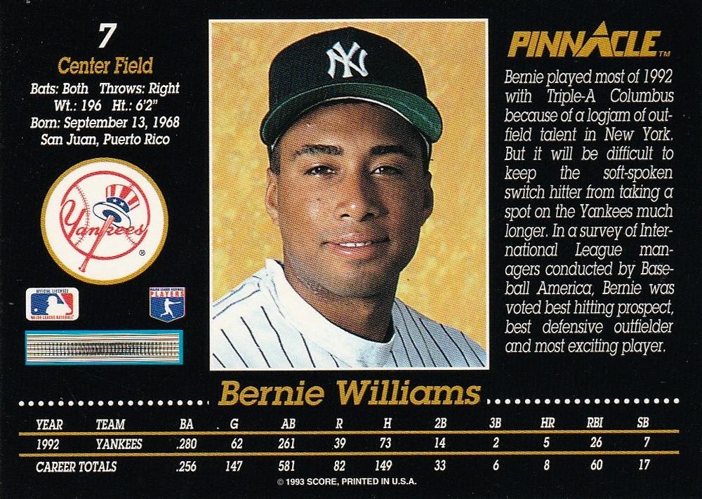 Bernie Williams  baseball card collectible - Main Image 2