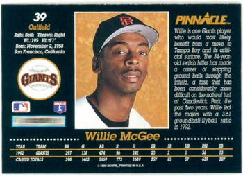 Willie McGee  baseball card collectible - Main Image 2