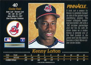 Kenny Lofton  baseball card collectible - Main Image 2