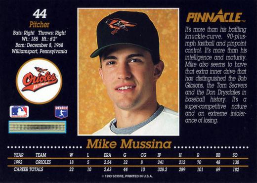 Mike Mussina  baseball card collectible - Main Image 2