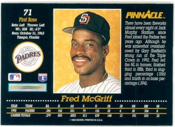 Fred McGriff  baseball card collectible - Main Image 2