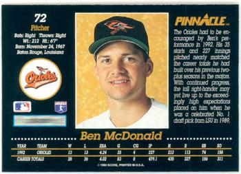 Ben McDonald  baseball card collectible - Main Image 2