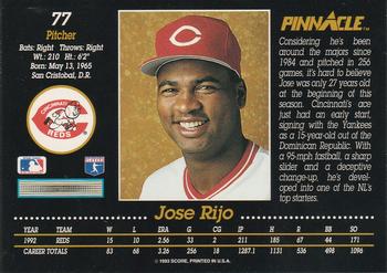Jose Rijo  baseball card collectible - Main Image 2
