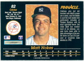Matt Nokes  baseball card collectible - Main Image 2