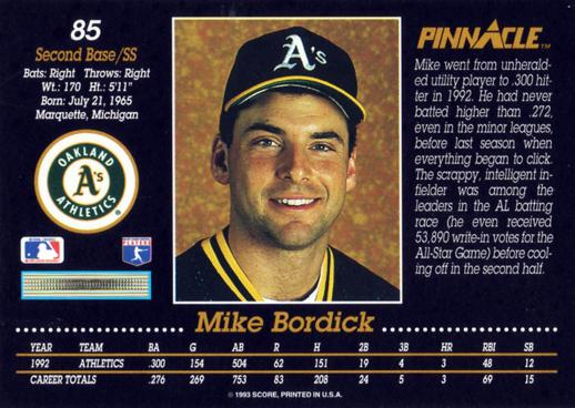 Mike Bordick  baseball card collectible - Main Image 2