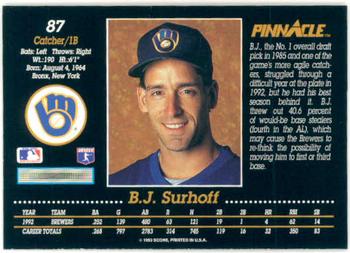 B.J. Surhoff  baseball card collectible - Main Image 2