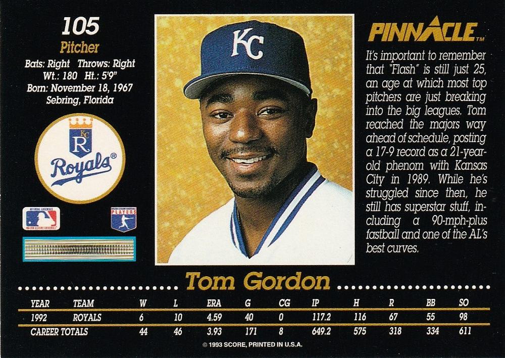 Tom Gordon  baseball card collectible - Main Image 2