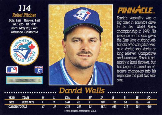 David Wells  baseball card collectible - Main Image 2