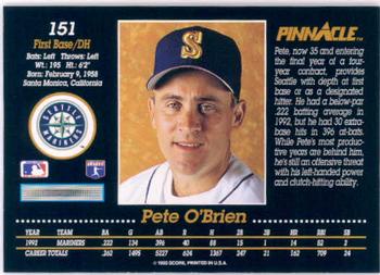 Pete O’Brien  baseball card collectible - Main Image 2