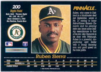 Ruben Sierra  baseball card collectible - Main Image 2