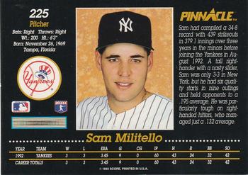 Sam Militello  baseball card collectible - Main Image 2
