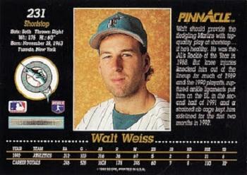 Walt Weiss  baseball card collectible - Main Image 2