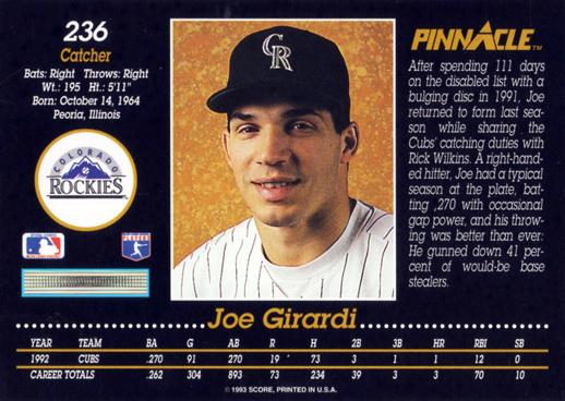 Joe Girardi  baseball card collectible - Main Image 2