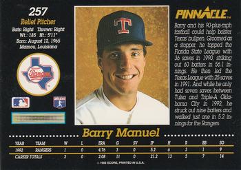 Barry Manuel  baseball card collectible - Main Image 2