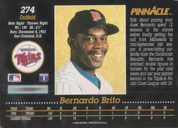 Bernardo Brito  baseball card collectible - Main Image 2