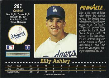 Billy Ashley  baseball card collectible - Main Image 2