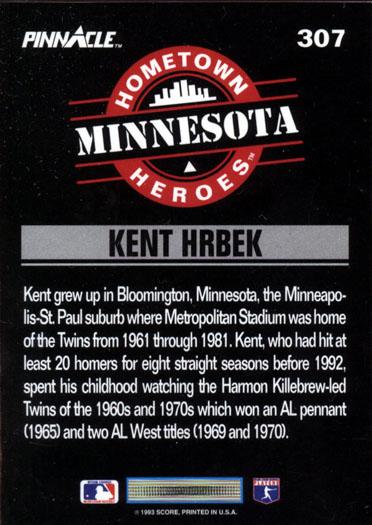 Kent Hrbek  baseball card collectible - Main Image 2