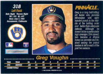 Greg Vaughn  baseball card collectible - Main Image 2