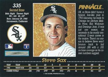 Steve Sax  baseball card collectible - Main Image 2