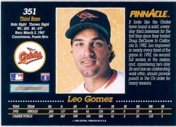 Leo Gomez  baseball card collectible - Main Image 2