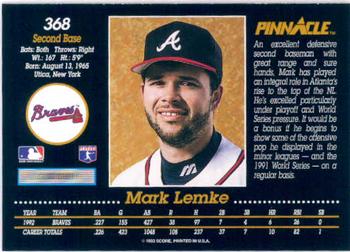 Mark Lemke  baseball card collectible - Main Image 2