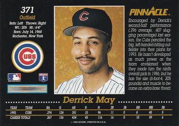 Derrick May  baseball card collectible - Main Image 2