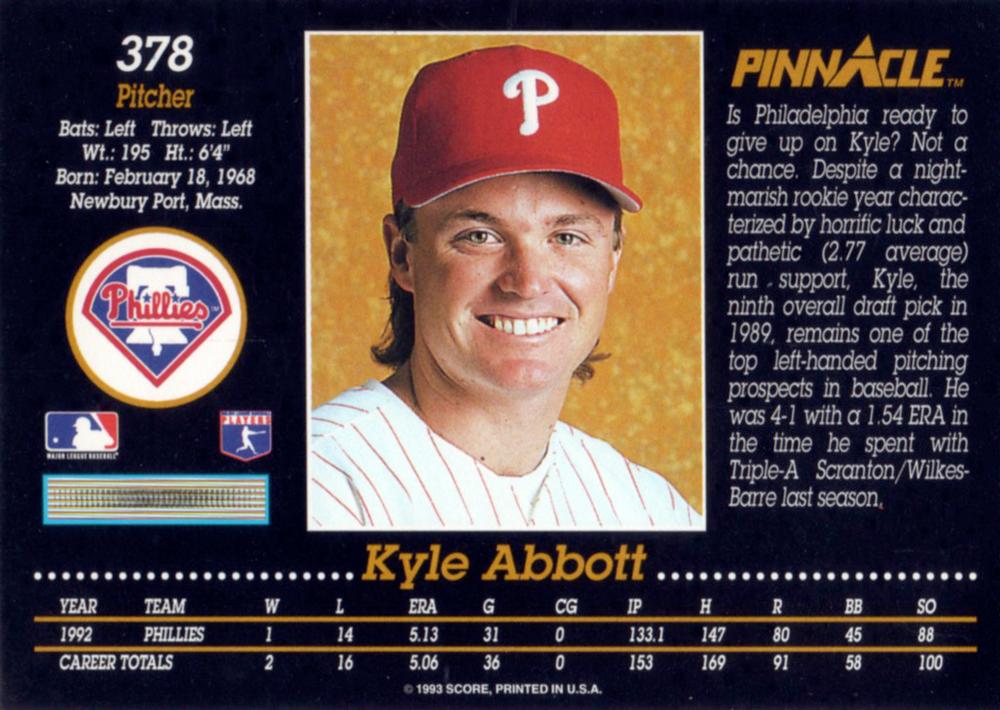 Kyle Abbott  baseball card collectible - Main Image 2