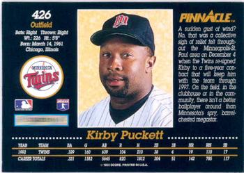 Kirby Puckett  baseball card collectible - Main Image 2
