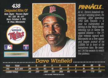 Dave Winfield  baseball card collectible - Main Image 2