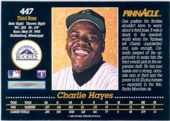 Charlie Hayes  baseball card collectible - Main Image 2