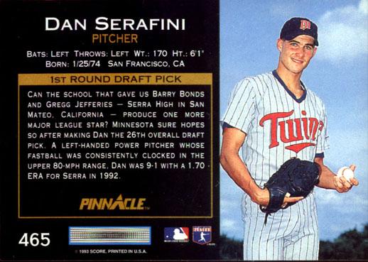 Dan Serafini  baseball card collectible - Main Image 2