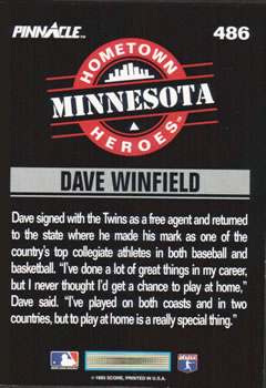 Dave Winfield  baseball card collectible - Main Image 2