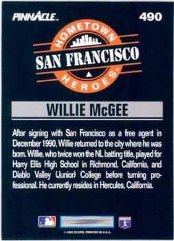 Willie McGee  baseball card collectible - Main Image 2