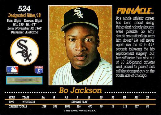 Bo Jackson  baseball card collectible - Main Image 2