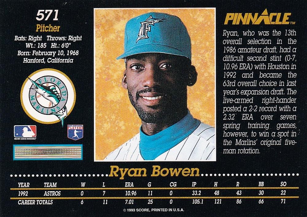 Ryan Bowen  baseball card collectible - Main Image 2