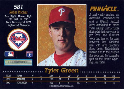 Tyler Green  baseball card collectible - Main Image 2